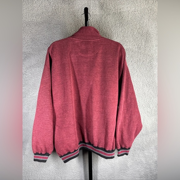 San Francisco 49ers Cadre Half-Zip Burgundy/Blk Pullover Sweater Jacket Men's XL - Picture 2 of 14